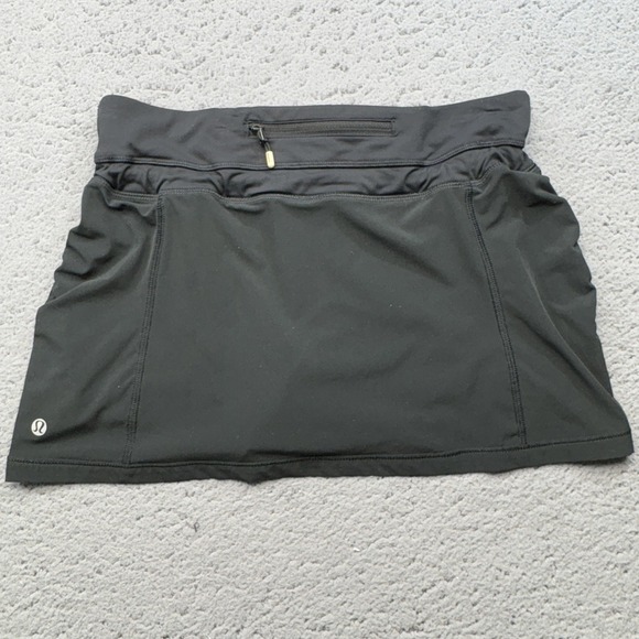 Lululemon Athletic Skirt Skort Womens 4 Black Built-In Shorts Drawstring Pocket - Picture 1 of 8